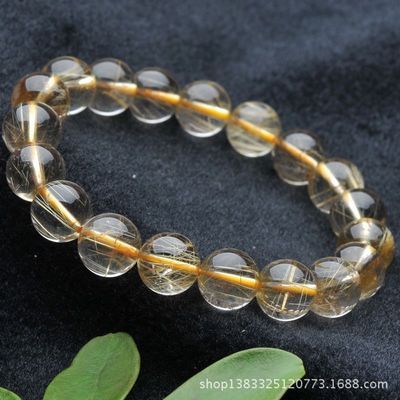 【純天然金發晶圓珠手鏈 編號y108y16】價格,廠家,圖片,手鏈,東海縣盛飾珠寶-