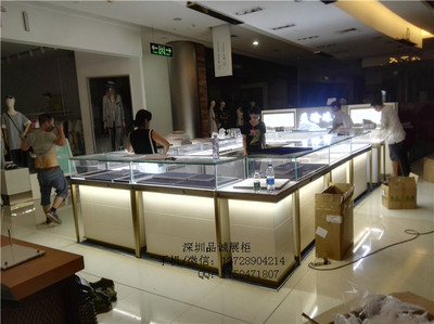 玉石彩寶珠寶專柜不銹鋼珠寶展示柜制作廠家