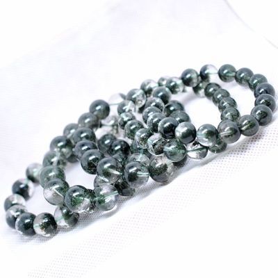 【純天然精品巴西全綠綠幽靈聚寶盆圓珠手鏈 僅150元每克】價格,廠家,圖片,手鏈,東海縣盛飾珠寶-